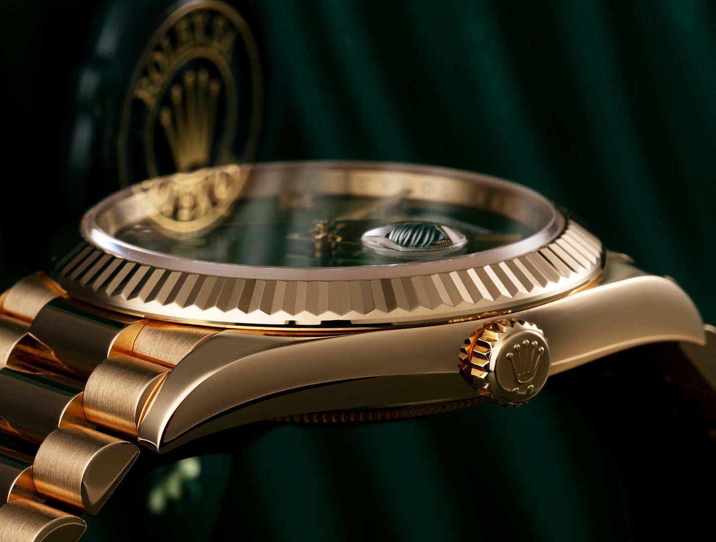 Day-Date 40 Rose Gold Green Ombre Roman Numeral Dial